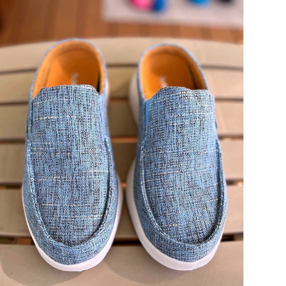 OrthoComfort Womens Blue Woven Slip On Mule Sneaker  Size 8.5 US 39 EU
